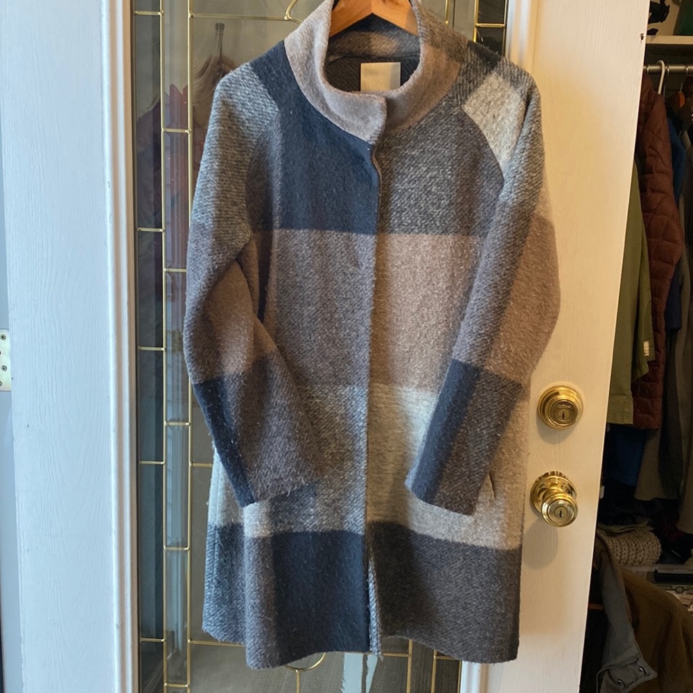 Partial Wool Midi Coat With Concealed Buttons. - image 1